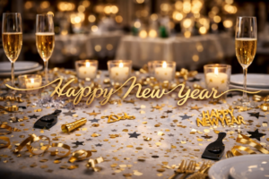 festone per festa di capodanno con scritta happy new year