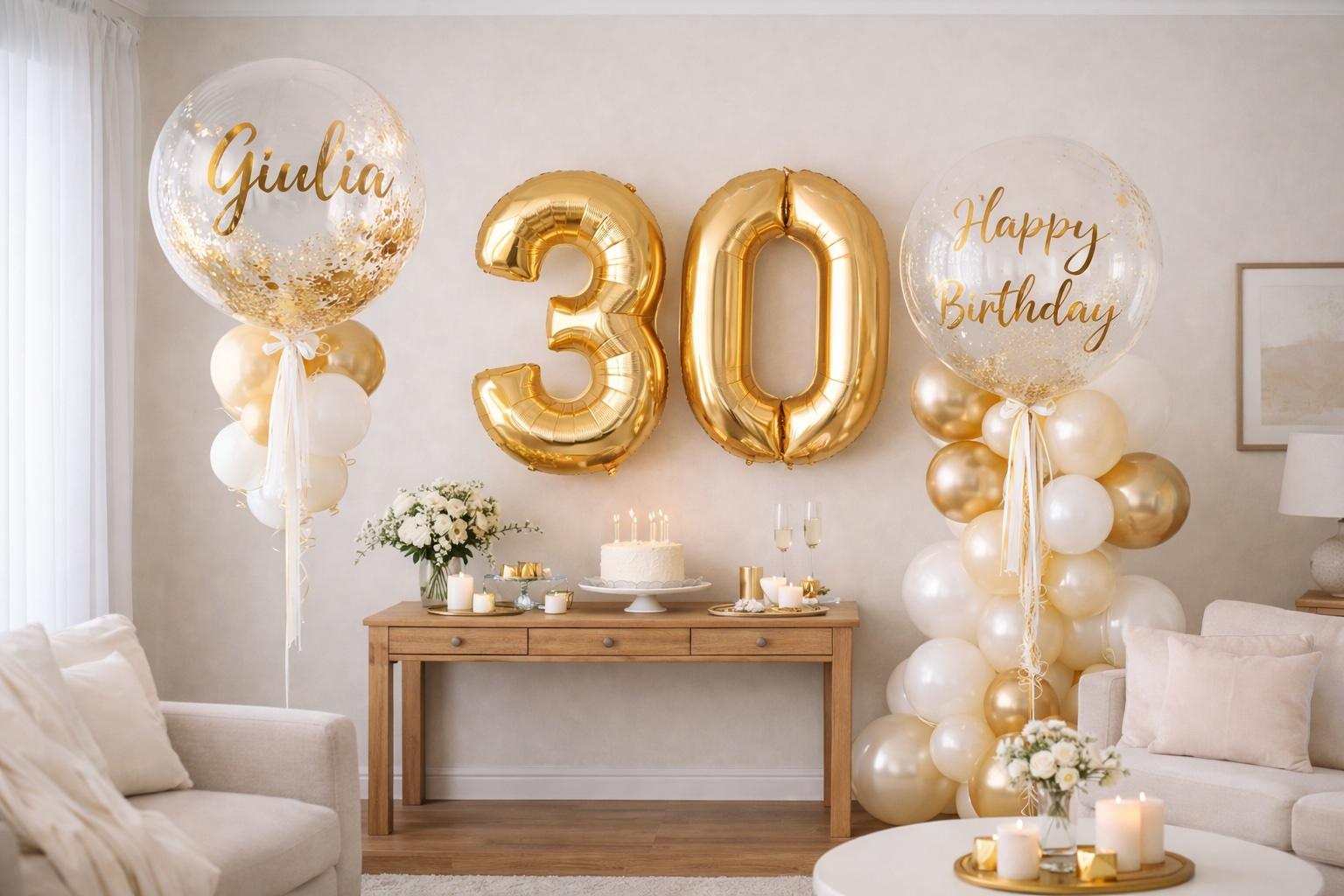 Palloncini personalizzati per compleanni: nomi, numeri e scritte scenografiche