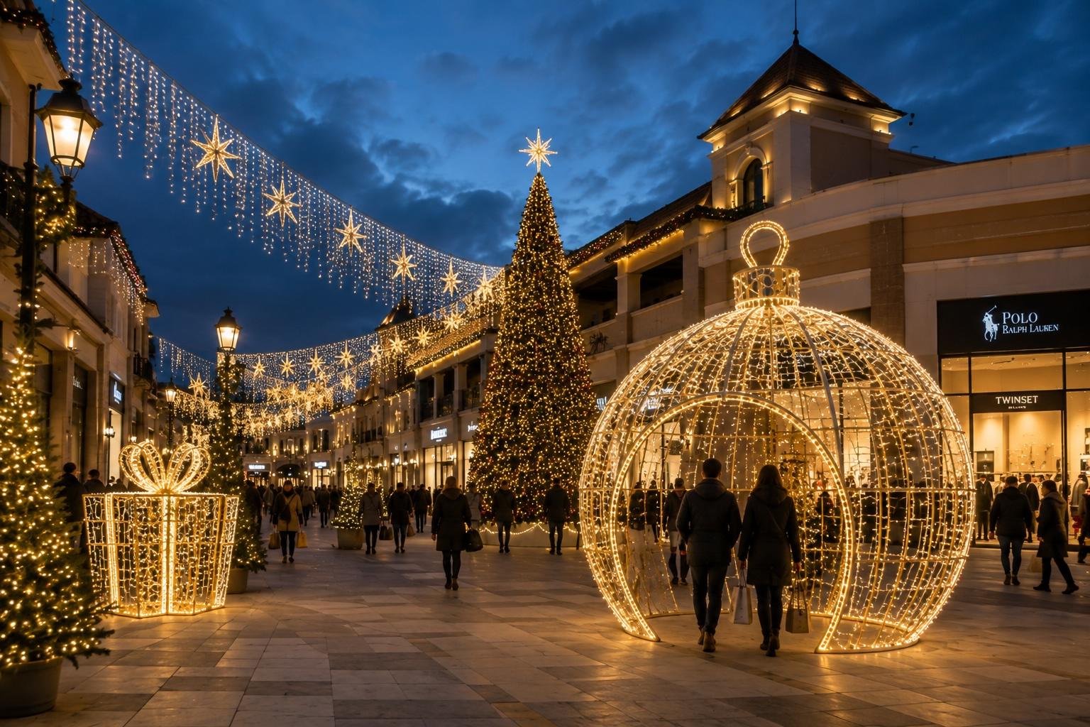 Le installazioni luminose più richieste da outlet e shopping center