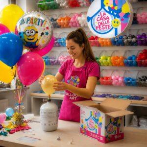 Bombola usa e getta per gonfiaggio ad elio per 20 palloncini