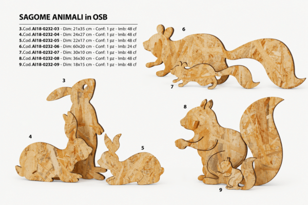 ANIMALI LEGNO 2 - natural . APPOGGIO E HERO LODGE