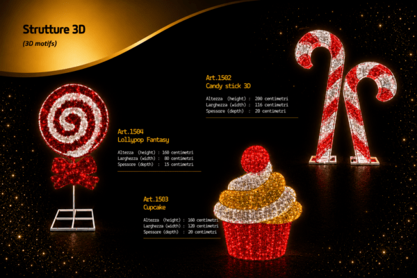 BASTONCINI CUPCAKE LOLLYPOP LUMINOSI - CANDY ROSSO