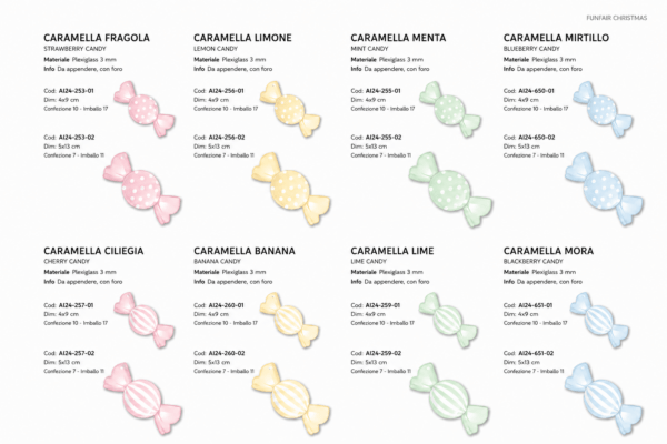 CARAMELLE - colori vari - APPESI CANDY PASTELLO