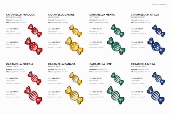 CARAMELLE - colori vari - APPESI CANDY ROSSO