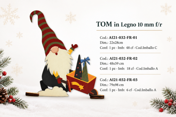 GNOMI LEGNO 3 - colorati - APPOGGIO E HERO TRADITIONAL