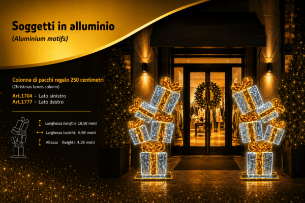 INGRESSO LUMINOSO - PACCHI REGALO FIOCCO ORO