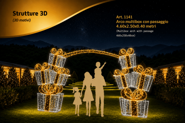 PORTALE LUMINOSO ELEGANTE - PACCHI BIANCO ORO