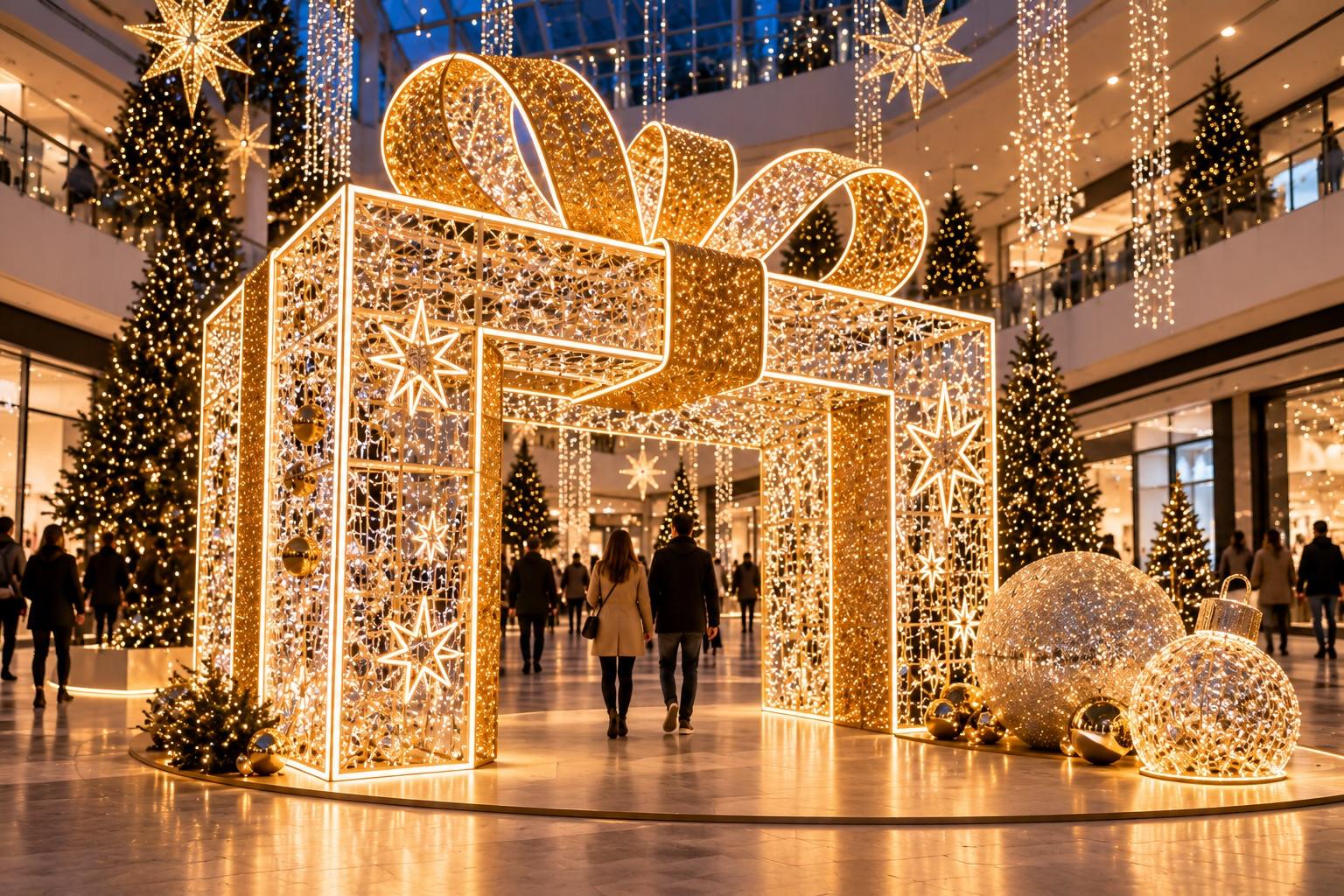 Installazioni luminose personalizzate per brand, sponsor e centri commerciali